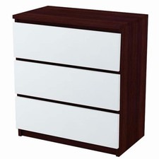 Kommode mit 3 Schubladen Sideboard weiß wenge Anrichte holz