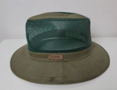 Stetson Vintage Mesh Vented Green Safari Hat Size M Nylon Canvas USA Fishing  - Image 1 of 4