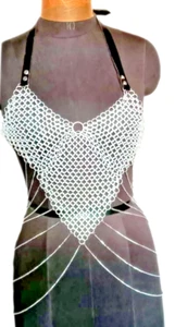 Sujetador para mujer elegante Chainmail Halter top aluminio Chainmail regalo para ella - Imagen 1 de 7