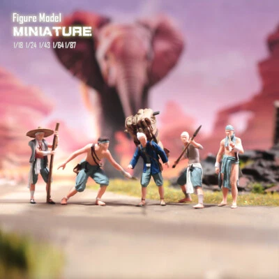 1/18 1/24 1/43 1/64 1/87 5 piezas miniaturas escena hombre salvaje figuras para coches vehículo Foto 1 de 4