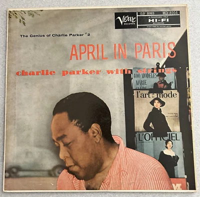 Charlie Parker With Strings April In Paris LP M 1957 Clef Yellow label horn Rare - Image 1 of 4