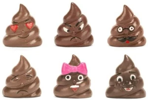 Kikkerland Poop / Poo Emoji Kühlschrank / Kühlschrankmagnete - 6er Set - Bild 1 von 3