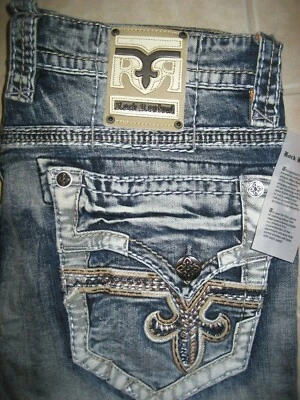 Denim elástico recto ajustado Rock Revival Pevey EP9892SJ203L para hombre talla 28 X 34 Foto 1 de 4