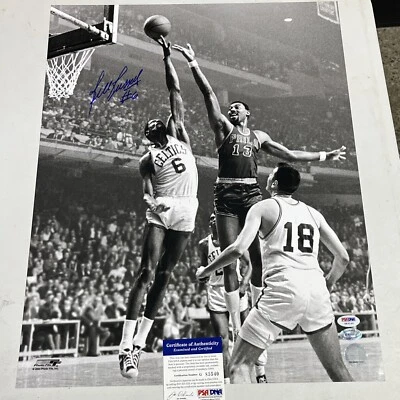 Bill Russell Boston Celtics signed 16x20 photo with Wilt Chamberlain - PSA /Dna - Image 1 of 3