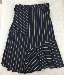 SUSSAN SIZE XL WOMENS NAVY BLUE STRIPED MIDI LENGTH FULL WRAP SKIRT STRETCH NEW - Picture 1 of 7