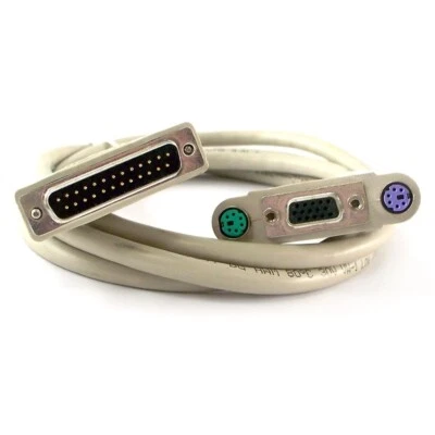 EHN154-0020, Black Box, KVM User Cable - DB25, VGA, PS/2, 20-ft - Image 1 of 2