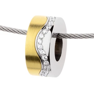 Ernstes Design evia Anhänger Edelstahl golden, matt, poliert mit Zirkonia AN917 - Bild 1 von 2