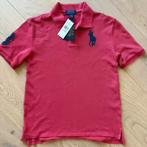 Polo Ralph Lauren Rugby Pique Polo Shirt Boys Short Sleeve Big Pony Large 14-16 - Picture 1 of 5