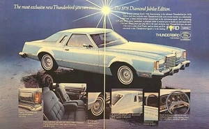 Ford Thunderbird '78 elegante coche de lujo azul 75 aniversario anuncio impreso vintage 1977 - Imagen 1 de 6