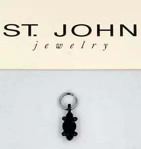 NEW ST. JOHN KNITS Zipper Pull Puller Slider Black Swarovski Replacement Mini - Picture 1 of 5