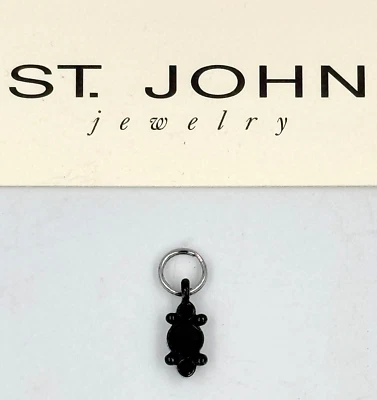 NEW ST. JOHN KNITS Zipper Pull Puller Slider Black Swarovski Replacement Mini - Image 1 of 4