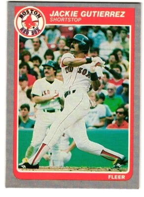 1985 Fleer #160 Jackie Gutierrez RC, Boston Red Sox - Image 1 of 2