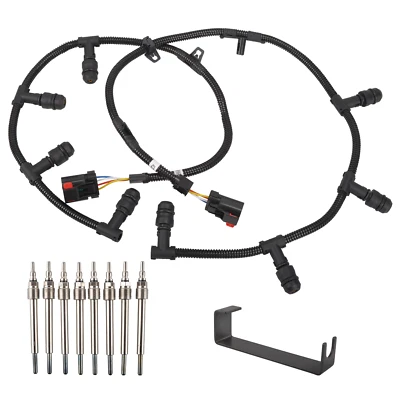 For 6.0L 2004-2010 Ford Powerstroke Diesel Glow Plug Harness and 8 Glow Plugs - Image 1 of 4