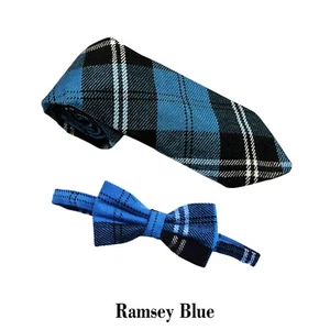 Herren Schottische Ramsey Blau Tartan Schleife Und Krawatte Formelle Für Wedding - Bild 1 von 1