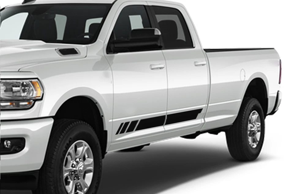 Calcomanía de vinilo para Dodge Ram doble cabina 3500 puerta lateral a rayas diseño deportivo gráficos Foto 1 de 4