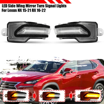 Прозрачный последовательный светодиодный зеркальный указатель поворота лампа для 15-21 Lexus NX300h 16-22 RX450h - Изображение 1 из 4