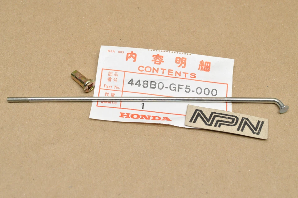 Juego de radios de rueda delantera B y boquilla 448B0-GF5-000 NUEVO DE STOCK Honda 1983-84 CR60 R Foto 1 de 1