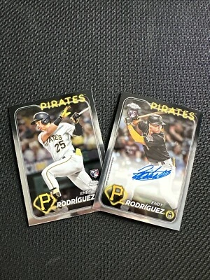 2024 Topps Chrome Lot (2) Cards Endy Rodriguez Pirates #RA-ER/#295 Auto 🔥🔥 - Image 1 of 4