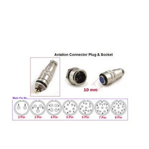 10mm Aviation Connector Set Male and Female 2,3,4,5,6 7 Pin (Plug and Socket) - Picture 1 of 1