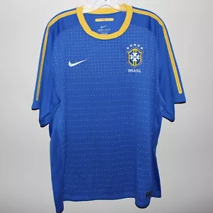 near mint vintage Nike BRAZIL 2010-11 away football shirt XXL blue jersey Brasil - Picture 1 of 10