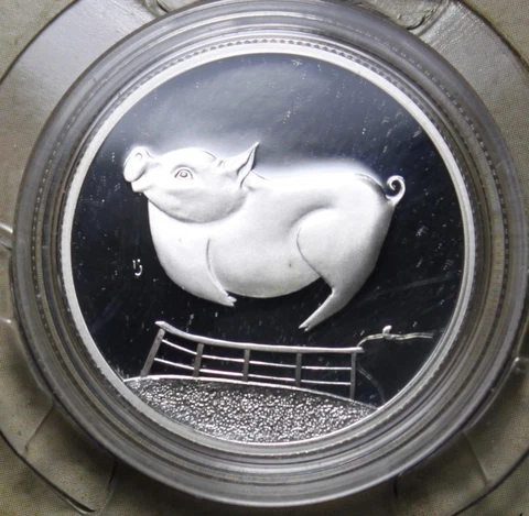Canada 2002 Silver 50 Cents, Pig That Wouldn't Get Over The Stile, Folklore (JH) Cover