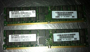 19x IBM 38L5916 / 39M5811 2GB DDR2 3200R 400MHz ECC Server Memory Modules - Picture 1 of 1