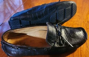 Cole Haan Gunnison Croc Embo Leather Slip On Driving Shoes C05547 Men's Sz 9.5 - Picture 1 of 8