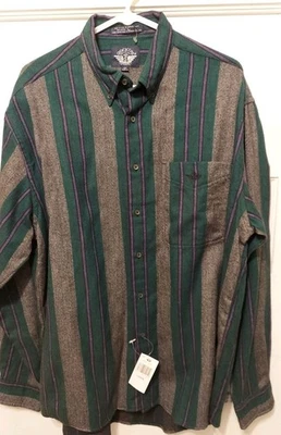 Nueva con etiquetas Camisa Dockers Para Hombre Talla Grande Franela a Rayas Verde y Gris L/S Abotonada  Foto 1 de 4