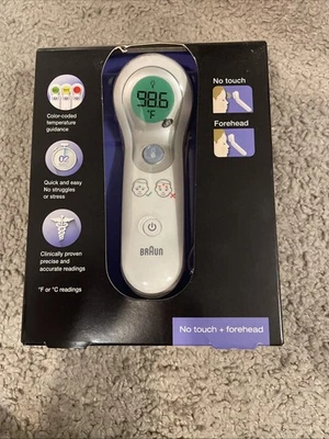 Termómetro digital de frente Braun NTF3000US No Touch Plus nuevo Foto 1 de 4