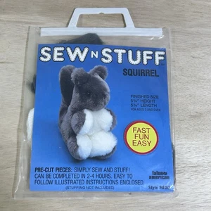 Vintage Sew N Stuff Squirrel Plush Sewing Kit Talon Precut Pieces Stuffie 9000 - Picture 1 of 2