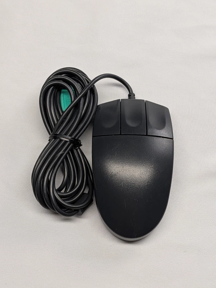 Vintage IBM Logitech  M-S48W (M-S4AW) PS/2 Ball Mouse - 3 Button -Classic Black - Image 1 of 4