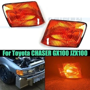 Pair Amber LED Front Corner Signal Lamps For Toyota CHASER GX100 JZX100 1996-99 - Picture 1 of 5