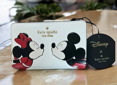 Disney x Kate Spade New York Minnie Medium Compact Bifold Wallet Mickey & Minnie - Image 1 of 4