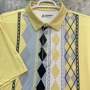 Royal and Awesome Polo Men 2XL Golf Shirt Retro 80s Performance Golf Top bowling - Picture 1 of 14