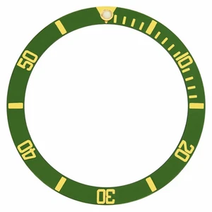 BEZEL INSERT FOR 40MM INVICTA 8929OB PRO DIVER AUTOMATIC WATCH GREEN GOLD FONT - Picture 1 of 3