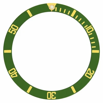 BEZEL INSERT FOR 40MM INVICTA 8929OB PRO DIVER AUTOMATIC WATCH GREEN GOLD FONT - Image 1 of 3
