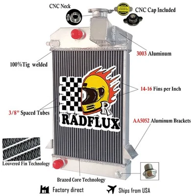 Radiator Fits 1953-1962 1961 Triumph TR2 TR3 TR3A TR3B TR 2 3 Base Full Aluminum - Изображение 1 из 4