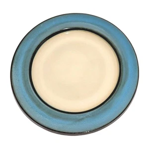 Pier 1 Teal Reactive Dinner Plate Peacock Blue & Brown 11" One Stoneware NICE! - Picture 1 of 6