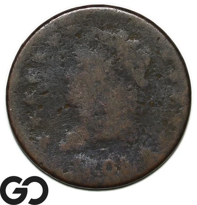 Centavo grande 1808, cabeza clásica, moneda tipo resistente, ideal para relleno Foto 1 de 3