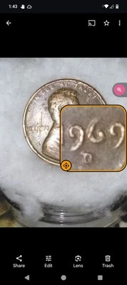 l969 D Lincoln Penny with Floating Roof  Smudges On Front, DDO/R, MULTI ERROR! - Image 1 of 4