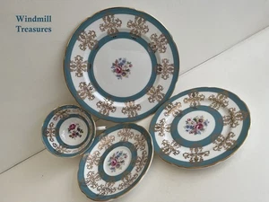 VINTAGE ROYAL GRAFTON BLUE GILDED PLATE CUP SAUCER TEA PLATE  GREAT CONDITION - Picture 1 of 10