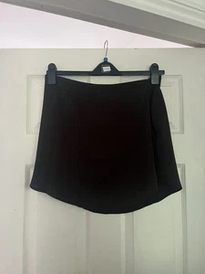 Black Satin Mini Skirt With Side Zip - Picture 1 of 3
