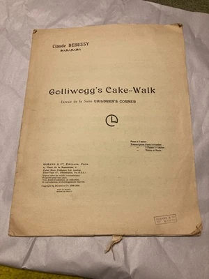 Claude Debussy: Golliwogg's Cake-Walk Piano Sheet Music 1910 Children's Corner - Image 1 of 4