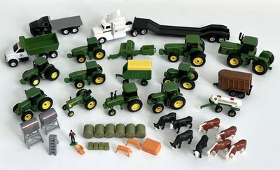 Huge 1/64 Scale John Deere Toy Tractor Lot Trucks Implements Accessories - Image 1 of 4