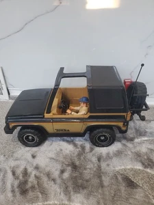 1970s TONKA MIGHTY JEEP BRONCO T-TOP BLACK 4X4 PRESSED STEEL COMP W/ ACCESSORIES - Picture 1 of 9