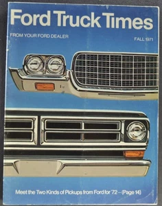 1971-1972 Ford Truck Times Magazine F-100 Pickup Ranchero Econoline Van Original - Picture 1 of 13