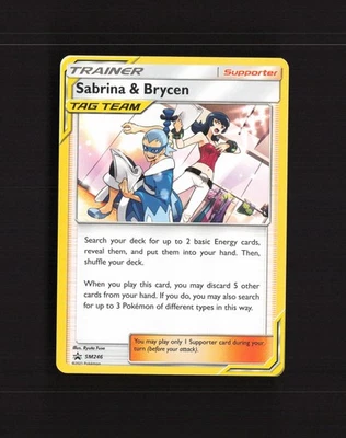 Sabrina & Brycen SM246 Sun & Moon Black Star Promo Pokemon Card NM - Image 1 of 4