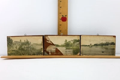 Vtg Copper Metal Printing Block Plate Lot of 3 Old Oaken Bucket Scituate Mass. - Image 1 of 4