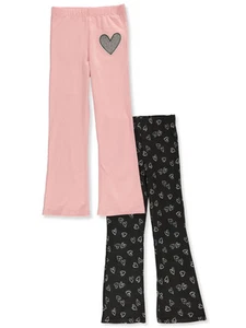 Star Ride Girls' 2-Pack Flared Leggings Color: almond blossom Size: 7 - 8 - Picture 1 of 1
