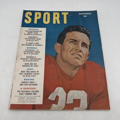 November 1950 Sport Magazine Harry Agganis Boston University Cover Newsstand - Image 1 of 4